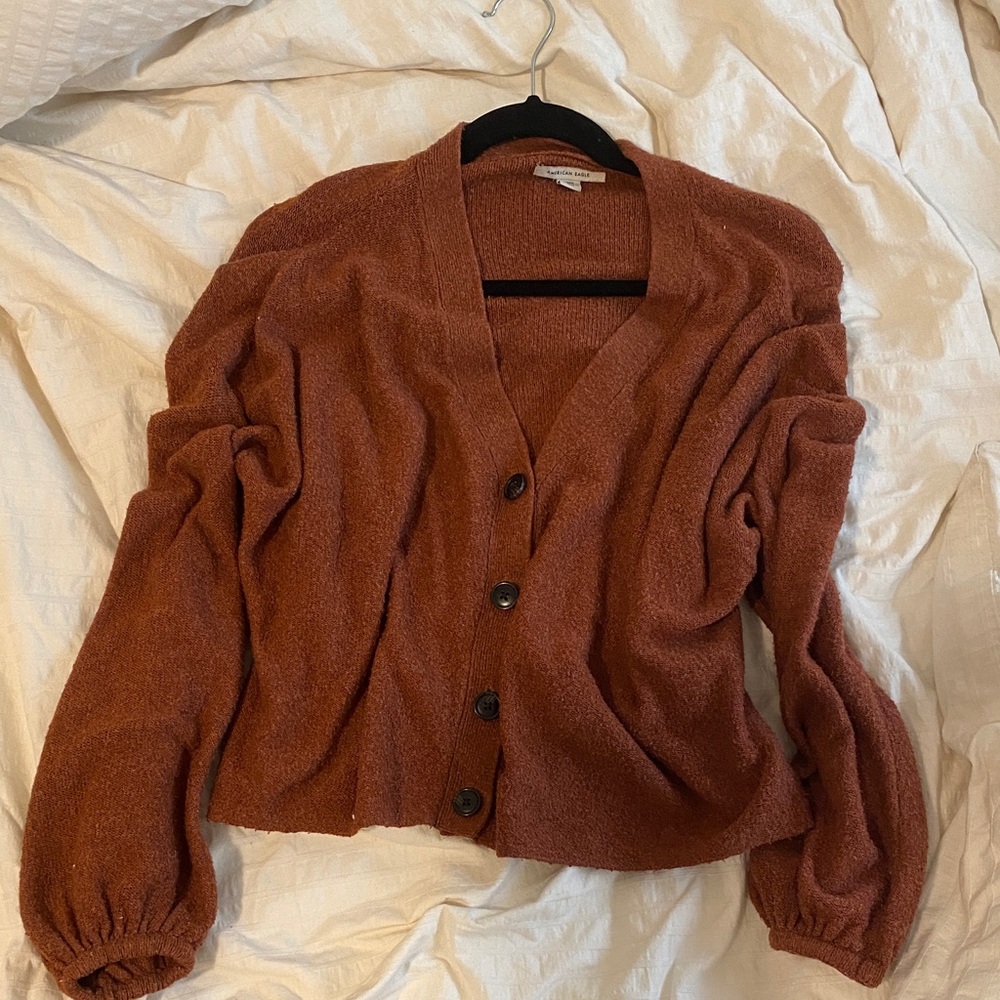 Cozy Rust Cardigan Sweater